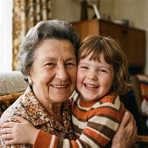 Black and white photo colorized with AI — after restoration