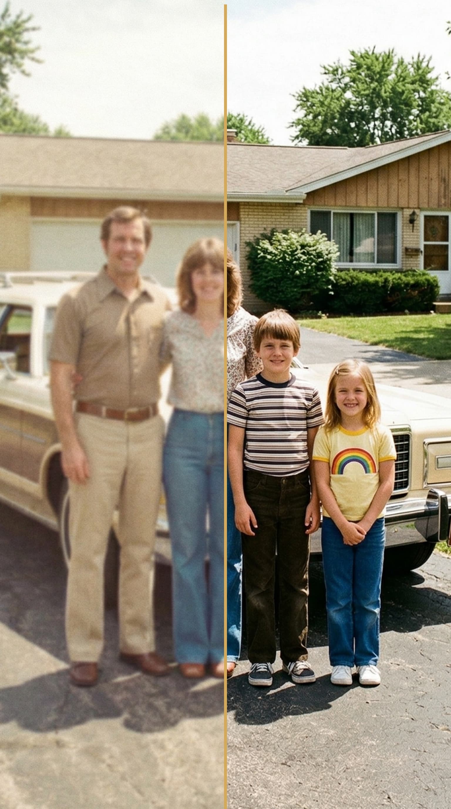 RestorePic app showing before and after comparison